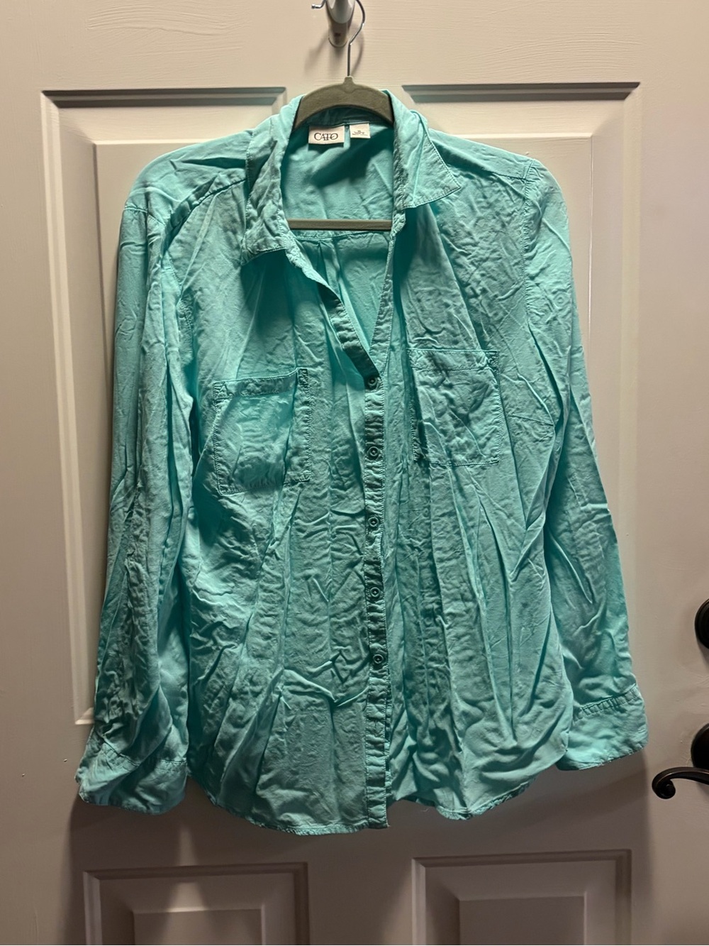 Cato Aqua Button-Down Long Sleeve Shirt - Women